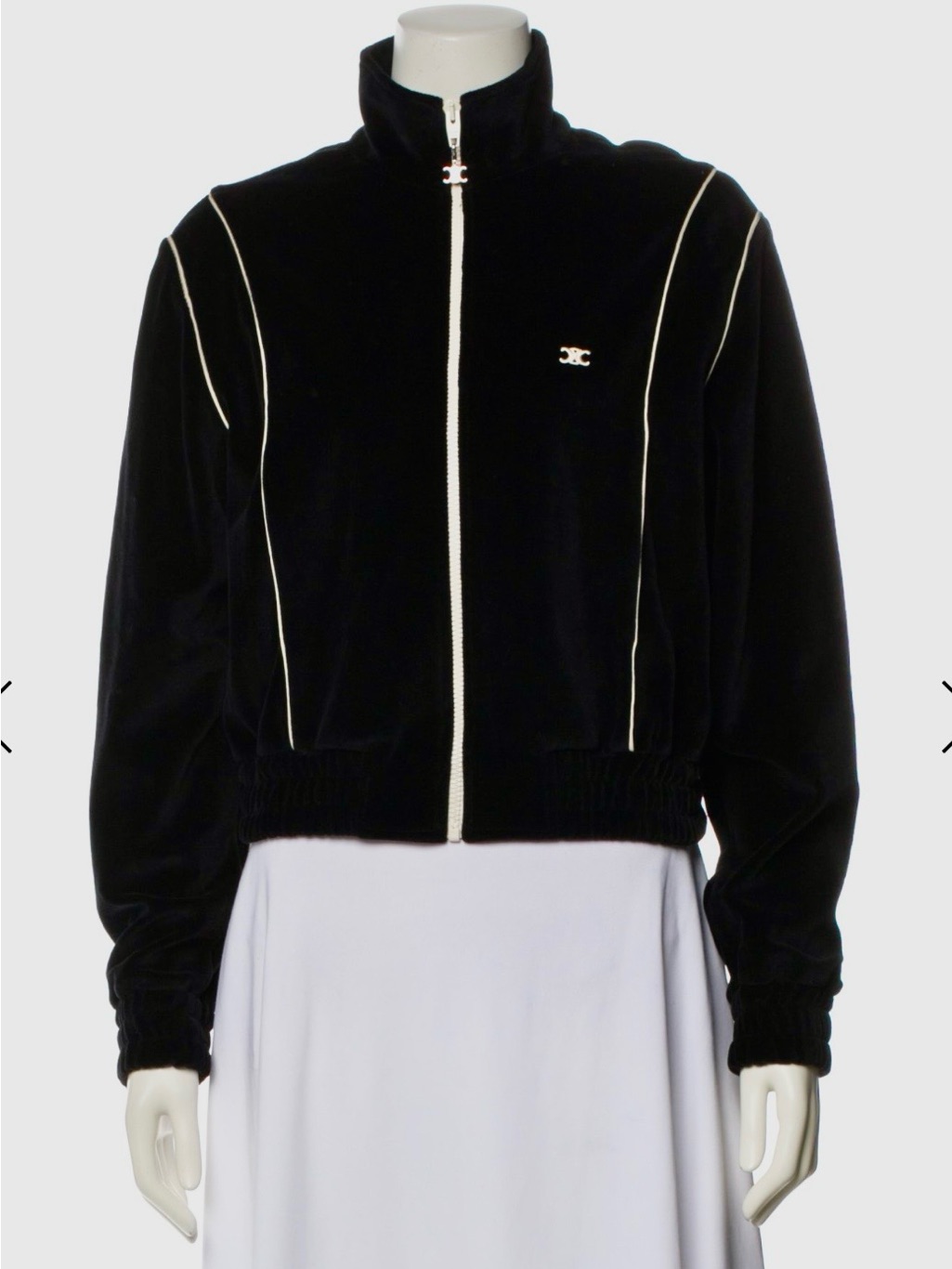 Sex-Y Celine Black Velour Bomber Jacket